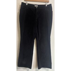 Women’s Size 16 Petite Black Corduroy Pants Boot Cut St Johns Bay Western Rodeo